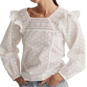 Madewell Eyelet Square-Neck Top